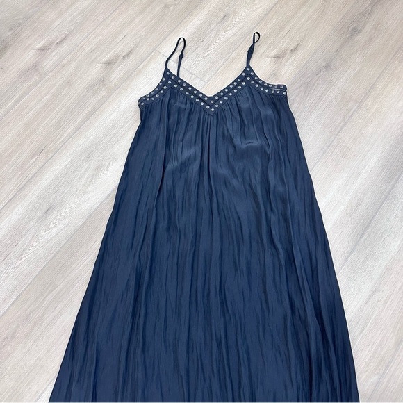 NWT RAMY BROOK Jade satin sleeveless studded lace midi dress black XS - Picture 8 of 13